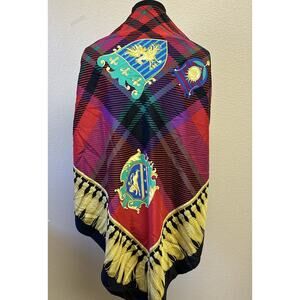 Luxury Richel Paris Silk Scarf 52” X 52” Medallion Crown Royal Academia Classic